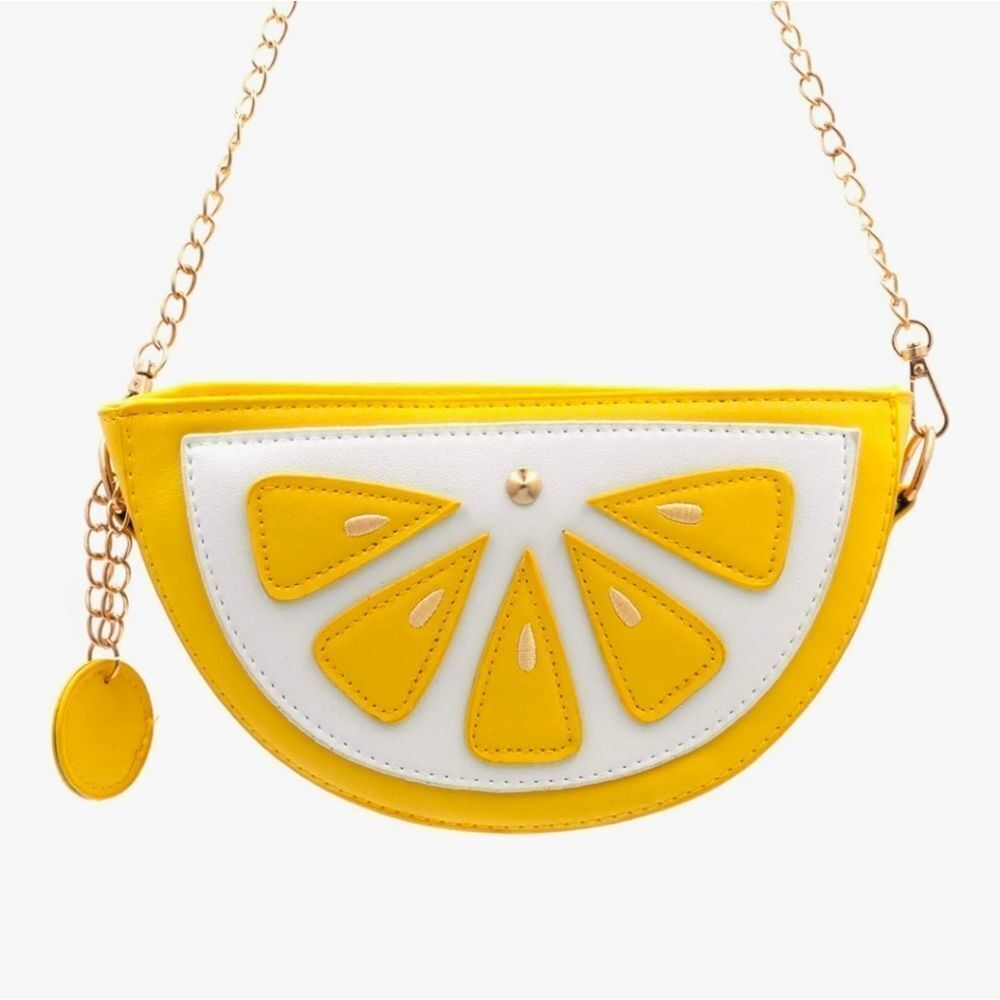 🔸️NWOT Yellow Lemon Wedge Crossbody Purse